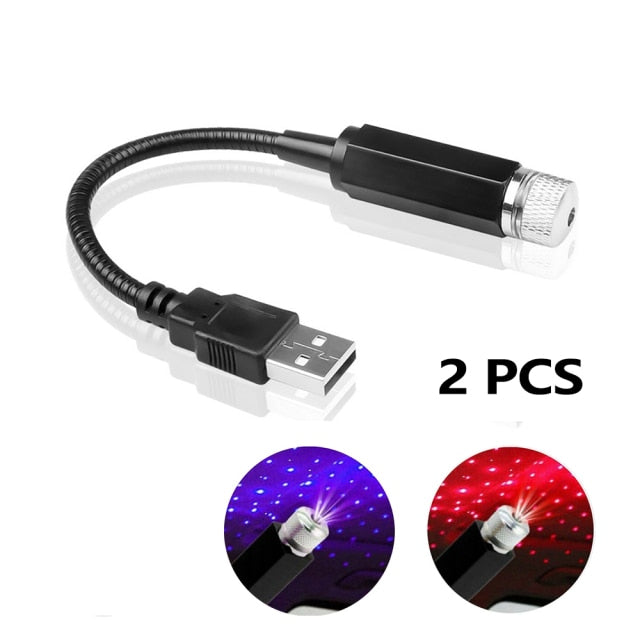Mini LED Car Roof Star Night Light Projector Atmosphere Galaxy Lamp USB Decorative Lamp Adjustable Car Interior Decor Light