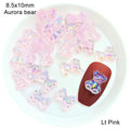 Mixed Size  Aurora Little Bear Nail Art Accessories Resin Kawaii Bear Stereo 3D Fashion Fingernail DIY Decoration