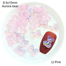 Mixed Size  Aurora Little Bear Nail Art Accessories Resin Kawaii Bear Stereo 3D Fashion Fingernail DIY Decoration