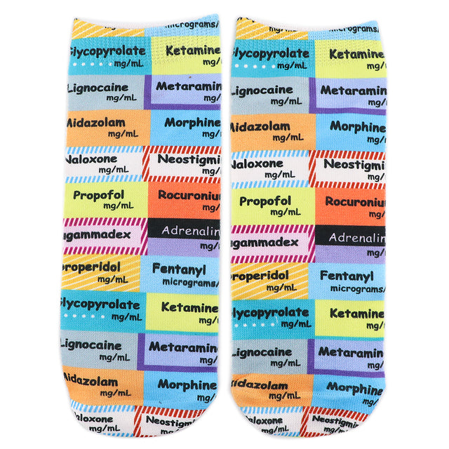 DZ1645 Doctor Nurse Print Grey's Anatomy Cotton Happy Socks Casual Creative Soft Comfortable Funny Novelty Men Woman Fans Gifts