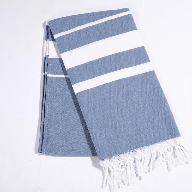 Turkish Beach Towel Sports Sauna Tassel Shawls for Women Outdoor Sunscreen Pahom Manta for Female