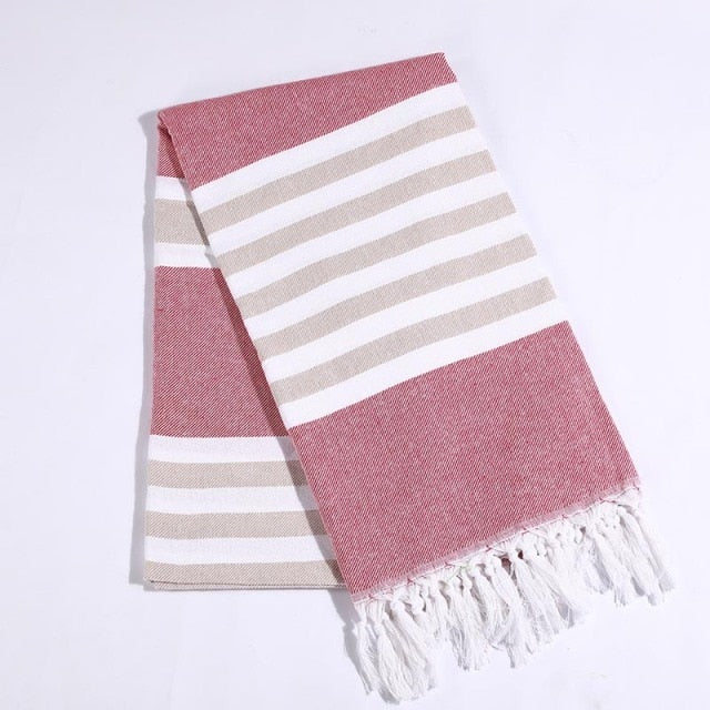 Turkish Beach Towel Sports Sauna Tassel Shawls for Women Outdoor Sunscreen Pahom Manta for Female