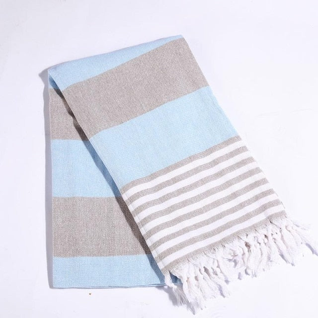 Turkish Beach Towel Sports Sauna Tassel Shawls for Women Outdoor Sunscreen Pahom Manta for Female