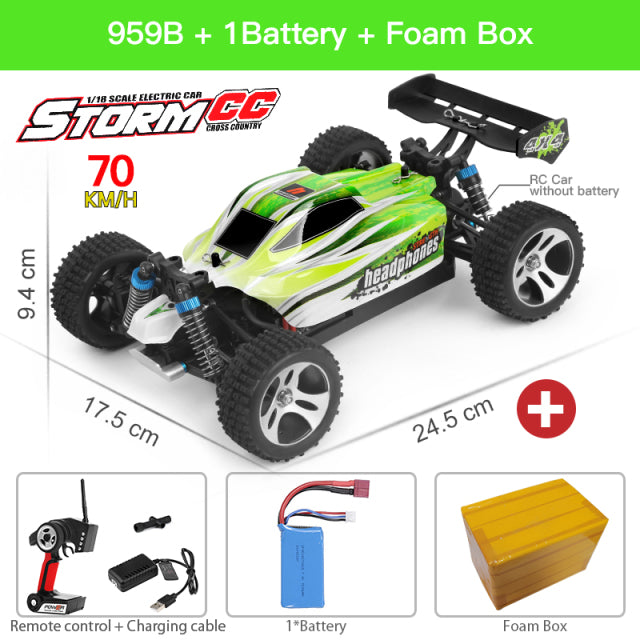 WLtoys 144001 A959 959B 2.4G Racing RC Car 70KM/H 4WD Electric High Speed Car Off-Road Drift Remote Control Toys for Children