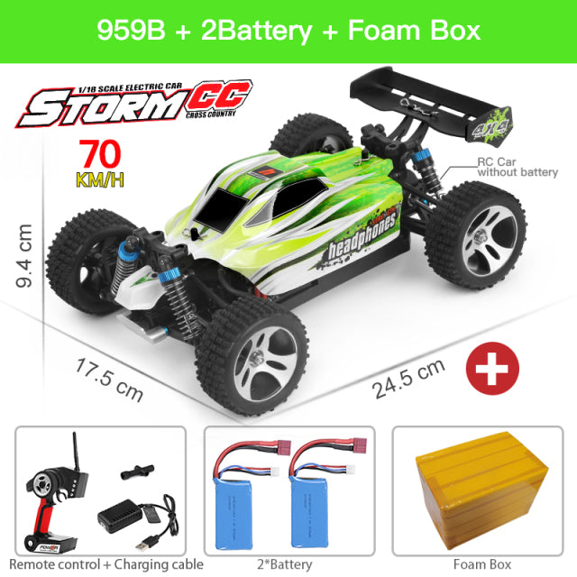 WLtoys 144001 A959 959B 2.4G Racing RC Car 70KM/H 4WD Electric High Speed Car Off-Road Drift Remote Control Toys for Children