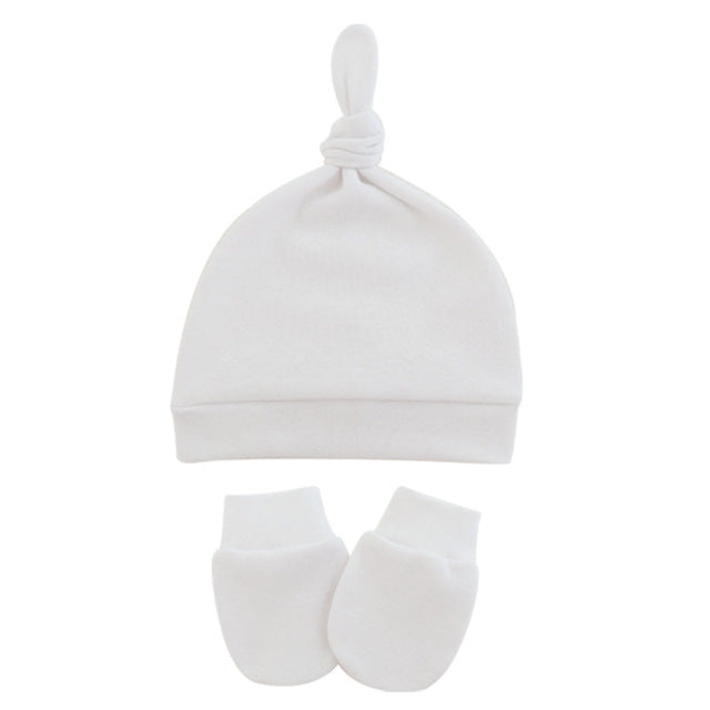 Newborn Baby Hat with Gloves Cotton Bonnet Baby Beanie Hat New Born Gift for Girls Cap Baby Boy Hat Infant Toddler Accessories