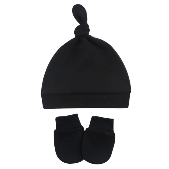 Newborn Baby Hat with Gloves Cotton Bonnet Baby Beanie Hat New Born Gift for Girls Cap Baby Boy Hat Infant Toddler Accessories