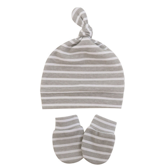 Newborn Baby Hat with Gloves Cotton Bonnet Baby Beanie Hat New Born Gift for Girls Cap Baby Boy Hat Infant Toddler Accessories