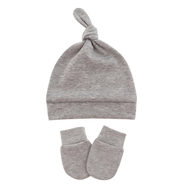 Newborn Baby Hat with Gloves Cotton Bonnet Baby Beanie Hat New Born Gift for Girls Cap Baby Boy Hat Infant Toddler Accessories