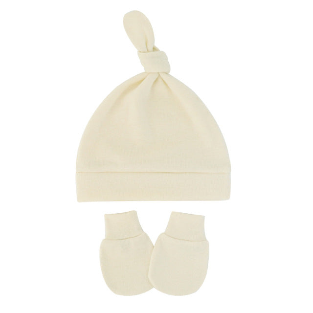 Newborn Baby Hat with Gloves Cotton Bonnet Baby Beanie Hat New Born Gift for Girls Cap Baby Boy Hat Infant Toddler Accessories