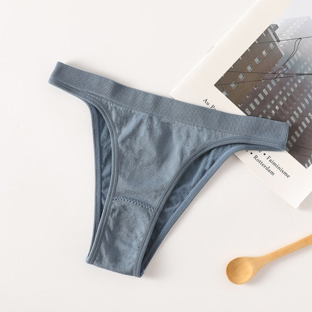 Women's Thong Cotton Panties Sexy Panties G-String Female Underpants Seamless Underwear Ladies Briefs Sexy Lingerie Solid Pantys