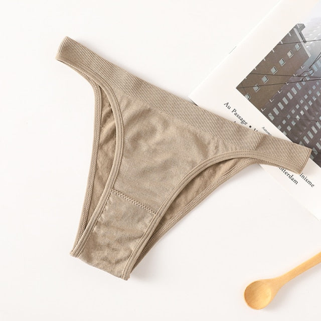 Women's Thong Cotton Panties Sexy Panties G-String Female Underpants Seamless Underwear Ladies Briefs Sexy Lingerie Solid Pantys