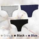 3PCS/Set G-string Panties Cotton Sexy Panties UnderpantsThong Solid Color Women's Underwear Pantys Intimates Lingerie Briefs