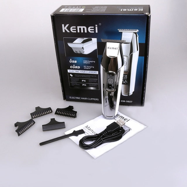 Kemei Professional Hair Clipper for Men LCD Digital Electric Trimmer Haircut Shaving Machine Cutting Barber Clippers Blade Razor