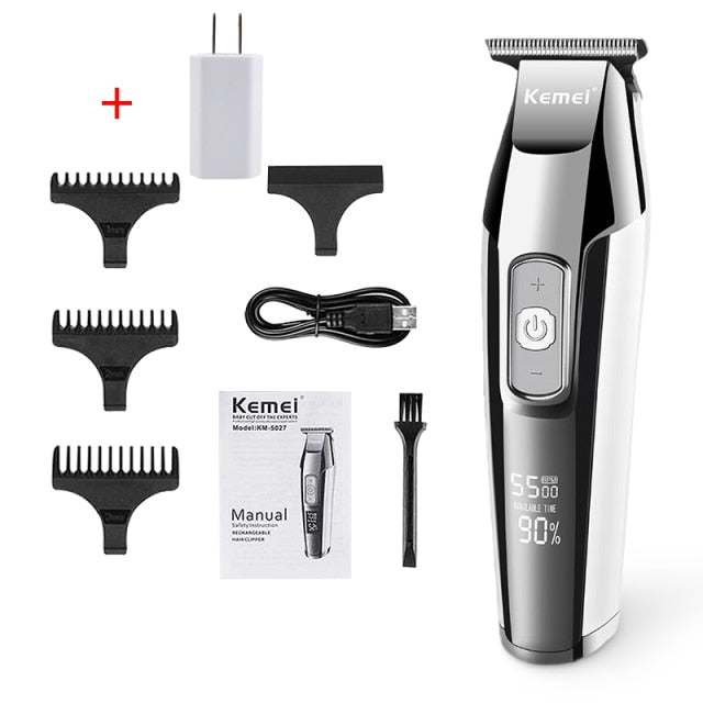 Kemei Professional Hair Clipper for Men LCD Digital Electric Trimmer Haircut Shaving Machine Cutting Barber Clippers Blade Razor