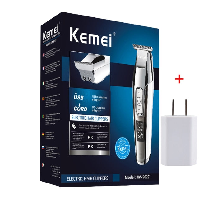 Kemei Professional Hair Clipper for Men LCD Digital Electric Trimmer Haircut Shaving Machine Cutting Barber Clippers Blade Razor