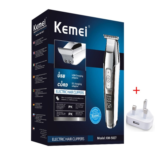 Kemei Professional Hair Clipper for Men LCD Digital Electric Trimmer Haircut Shaving Machine Cutting Barber Clippers Blade Razor