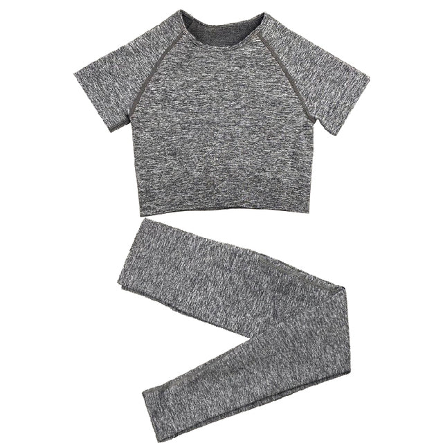 Seamless Women Yoga Set High Waist Yoga Pants Gym Clothing Women Sportswear Sport Shorts Sports Bra T-shirt Workout Sports Set