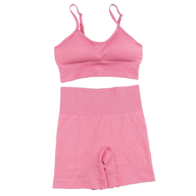 Seamless Women Yoga Set High Waist Yoga Pants Gym Clothing Women Sportswear Sport Shorts Sports Bra T-shirt Workout Sports Set