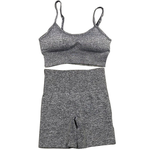 Seamless Women Yoga Set High Waist Yoga Pants Gym Clothing Women Sportswear Sport Shorts Sports Bra T-shirt Workout Sports Set