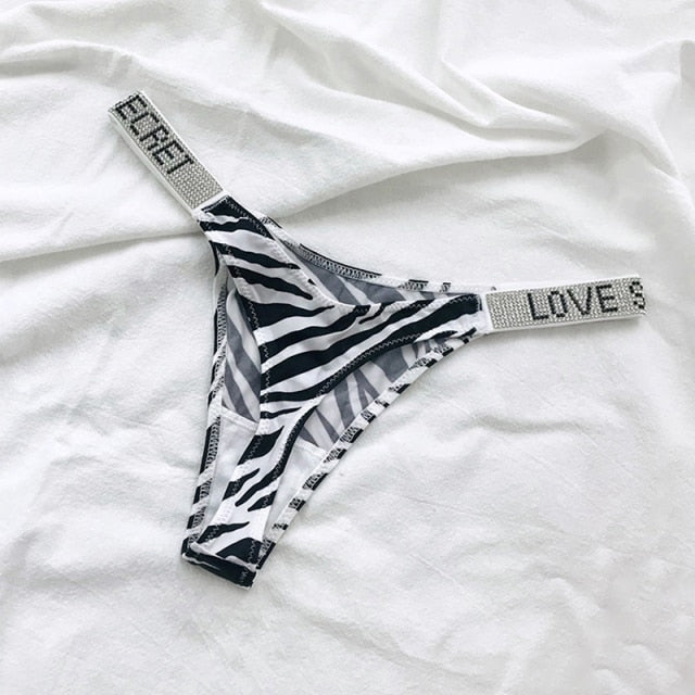 Letter LOVE Secret Rhinestone Panties Women G String Low Rise Underwear Sexy Seamless Fitness Gym Lingerie Thongs Brand Design