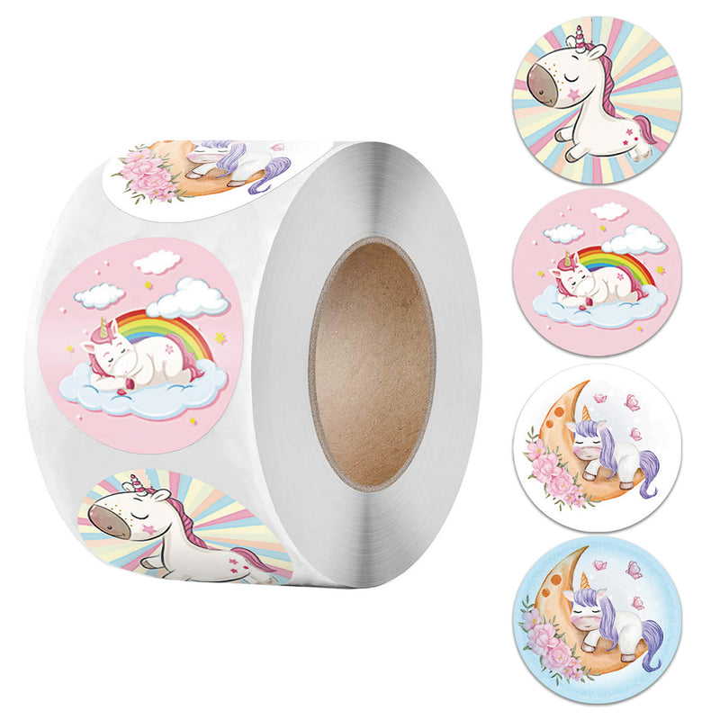 1 inch Cute Unicorn Sticker for Kids 50-500pcs Classic Toy Decor for School Teacher Encouragement Animal Reward Sticker