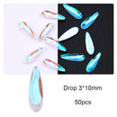 50/100pcs Nail Shaped Drill Rhinestones Parts Crystal Drop Rhombus Arrow Colorful Flatback Stones 3D Gems Nails Art Decoration