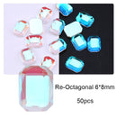 50/100pcs Nail Shaped Drill Rhinestones Parts Crystal Drop Rhombus Arrow Colorful Flatback Stones 3D Gems Nails Art Decoration