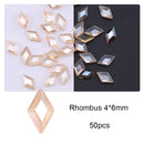 50/100pcs Nail Shaped Drill Rhinestones Parts Crystal Drop Rhombus Arrow Colorful Flatback Stones 3D Gems Nails Art Decoration