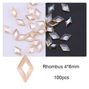 50/100pcs Nail Shaped Drill Rhinestones Parts Crystal Drop Rhombus Arrow Colorful Flatback Stones 3D Gems Nails Art Decoration