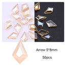 50/100pcs Nail Shaped Drill Rhinestones Parts Crystal Drop Rhombus Arrow Colorful Flatback Stones 3D Gems Nails Art Decoration