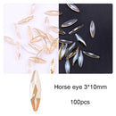 50/100pcs Nail Shaped Drill Rhinestones Parts Crystal Drop Rhombus Arrow Colorful Flatback Stones 3D Gems Nails Art Decoration