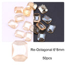 50/100pcs Nail Shaped Drill Rhinestones Parts Crystal Drop Rhombus Arrow Colorful Flatback Stones 3D Gems Nails Art Decoration