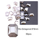 50/100pcs Nail Shaped Drill Rhinestones Parts Crystal Drop Rhombus Arrow Colorful Flatback Stones 3D Gems Nails Art Decoration