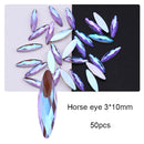 50/100pcs Nail Shaped Drill Rhinestones Parts Crystal Drop Rhombus Arrow Colorful Flatback Stones 3D Gems Nails Art Decoration