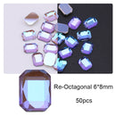 50/100pcs Nail Shaped Drill Rhinestones Parts Crystal Drop Rhombus Arrow Colorful Flatback Stones 3D Gems Nails Art Decoration