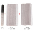 Straight Replacement Nail File 100/180/240 10pcs Grey/Black Removable SandPaper With Stainless Steel Handle Metal Sanding Files