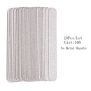 Straight Replacement Nail File 100/180/240 10pcs Grey/Black Removable SandPaper With Stainless Steel Handle Metal Sanding Files