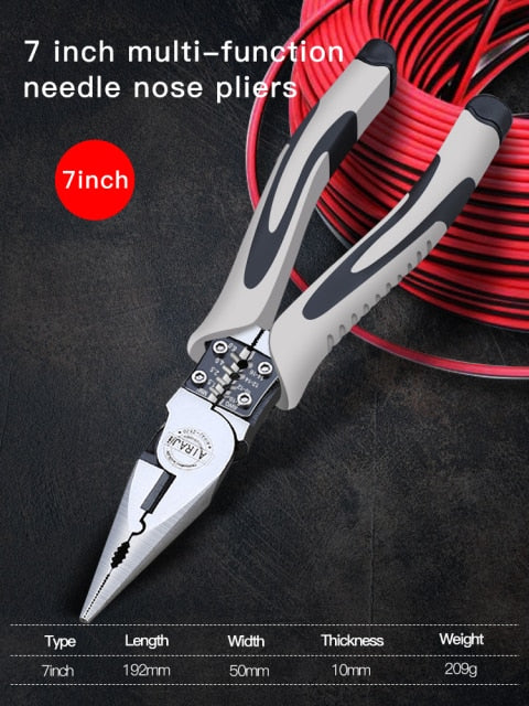 AIRAJ Multifunctional Universal Diagonal Pliers Needle Nose Pliers Hardware Tools Universal Wire Cutters Electrician Wire Pliers