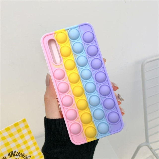 A11 A01 A50S Push Pop Bubble Fidget Toys Soft Case for Samsung A12 A10E A20E A30 A30S A02S A70 A50S Sensory Stress Reliver Coque