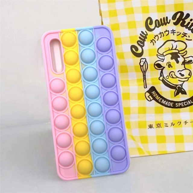 A11 A01 A50S Push Pop Bubble Fidget Toys Soft Case for Samsung A12 A10E A20E A30 A30S A02S A70 A50S Sensory Stress Reliver Coque