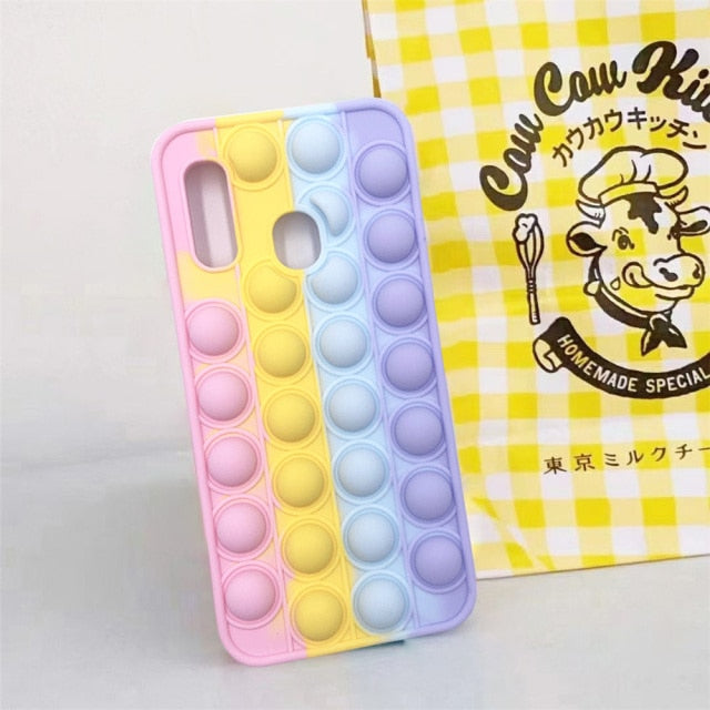 A11 A01 A50S Push Pop Bubble Fidget Toys Soft Case for Samsung A12 A10E A20E A30 A30S A02S A70 A50S Sensory Stress Reliver Coque