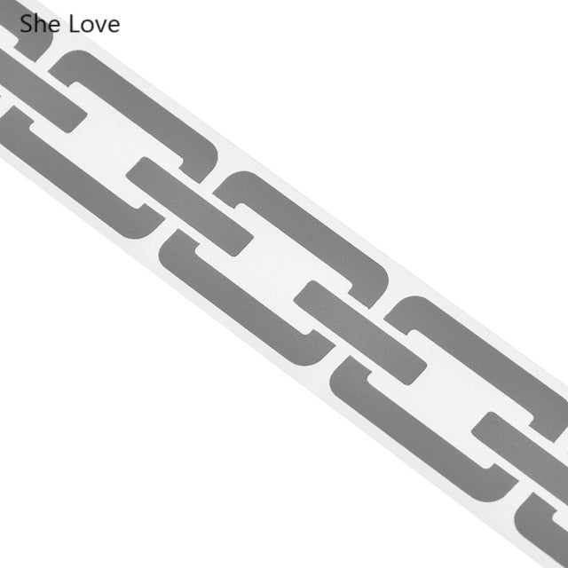 Chzimade 100x3cm Heat-transfer Reflective PET Tape Sticker Vinyl Film Silver Iron On Fabric Reflective Clothes Diy Sewing Crafts