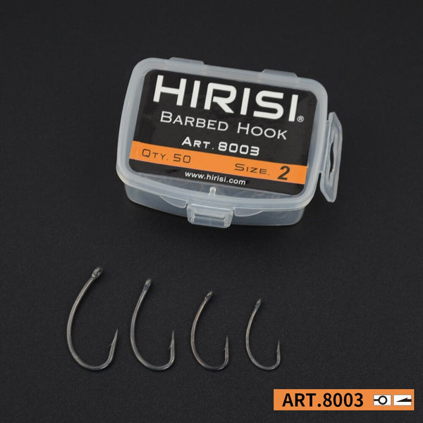 50pcs Coating High Carbon Stainless Steel Barbed Carp Fishing Hooks Pack with Retail Original Box 8003
