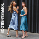 Toppies 2021 Women Satin Dress Party Luxury Shiny Sundress Sexy Imitation Silk Fashion Ladies Dress