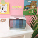 5Rolls/box Solid Color Washi Tape Set Decorative Masking Tape Cute Scrapbooking Adhesive Tape School Stationery Supplies