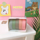 5Rolls/box Solid Color Washi Tape Set Decorative Masking Tape Cute Scrapbooking Adhesive Tape School Stationery Supplies