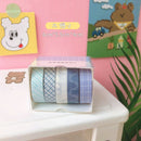 5Rolls/box Solid Color Washi Tape Set Decorative Masking Tape Cute Scrapbooking Adhesive Tape School Stationery Supplies