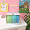 5Rolls/box Solid Color Washi Tape Set Decorative Masking Tape Cute Scrapbooking Adhesive Tape School Stationery Supplies