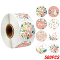 100-500pcs Thank You Sticker Envelope Seal Scrapbook Sticker Pink Heart Cute Round Sticker Stationery Label Stickers